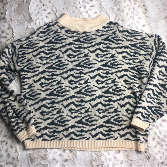 Vintage Extra Energy Zebra Print Sweater Size M - Picture 2 of 4